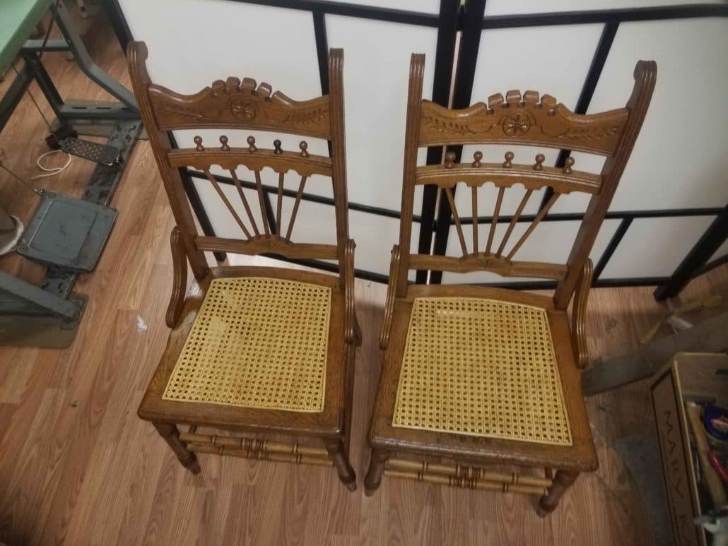 Hand-woven cane work