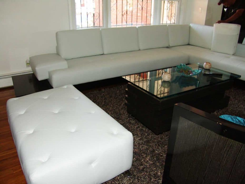 Leather armchair upholstery